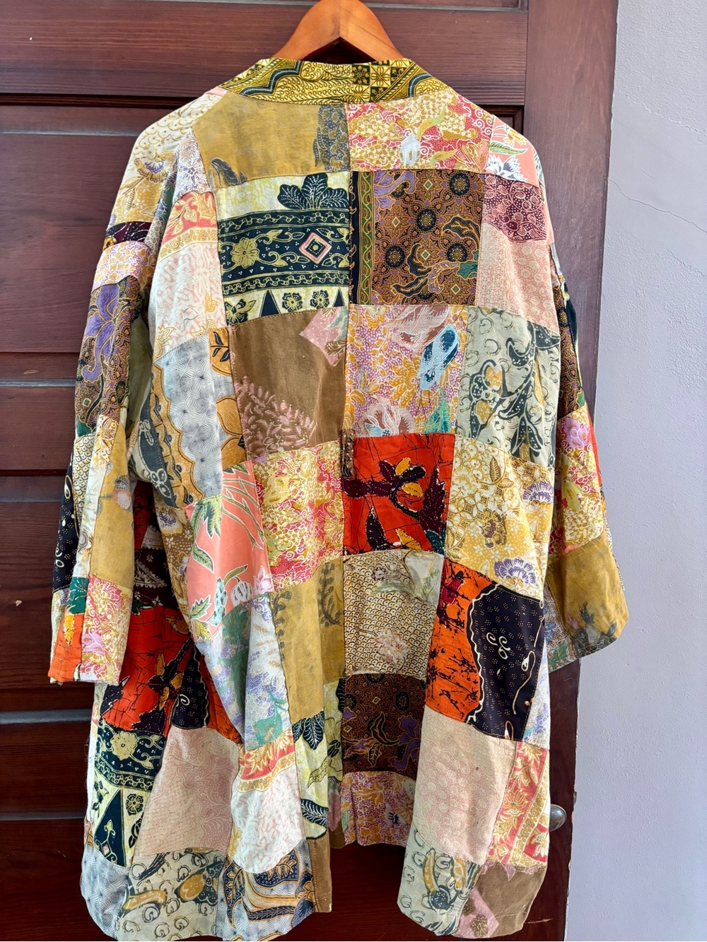NWT Jaded Gypsy Multicolor Patchwork Kimono Jacket - Yellow, Orange, Burgundy - Picture 6 of 9